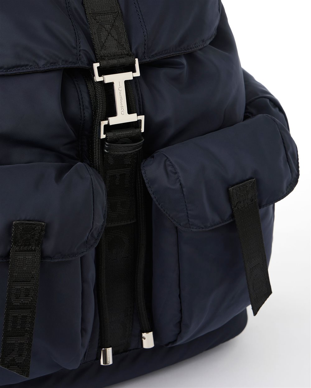 Blue soft nylon backpack with personalized details and Iceberg logo buckle - Iceberg - Official Website