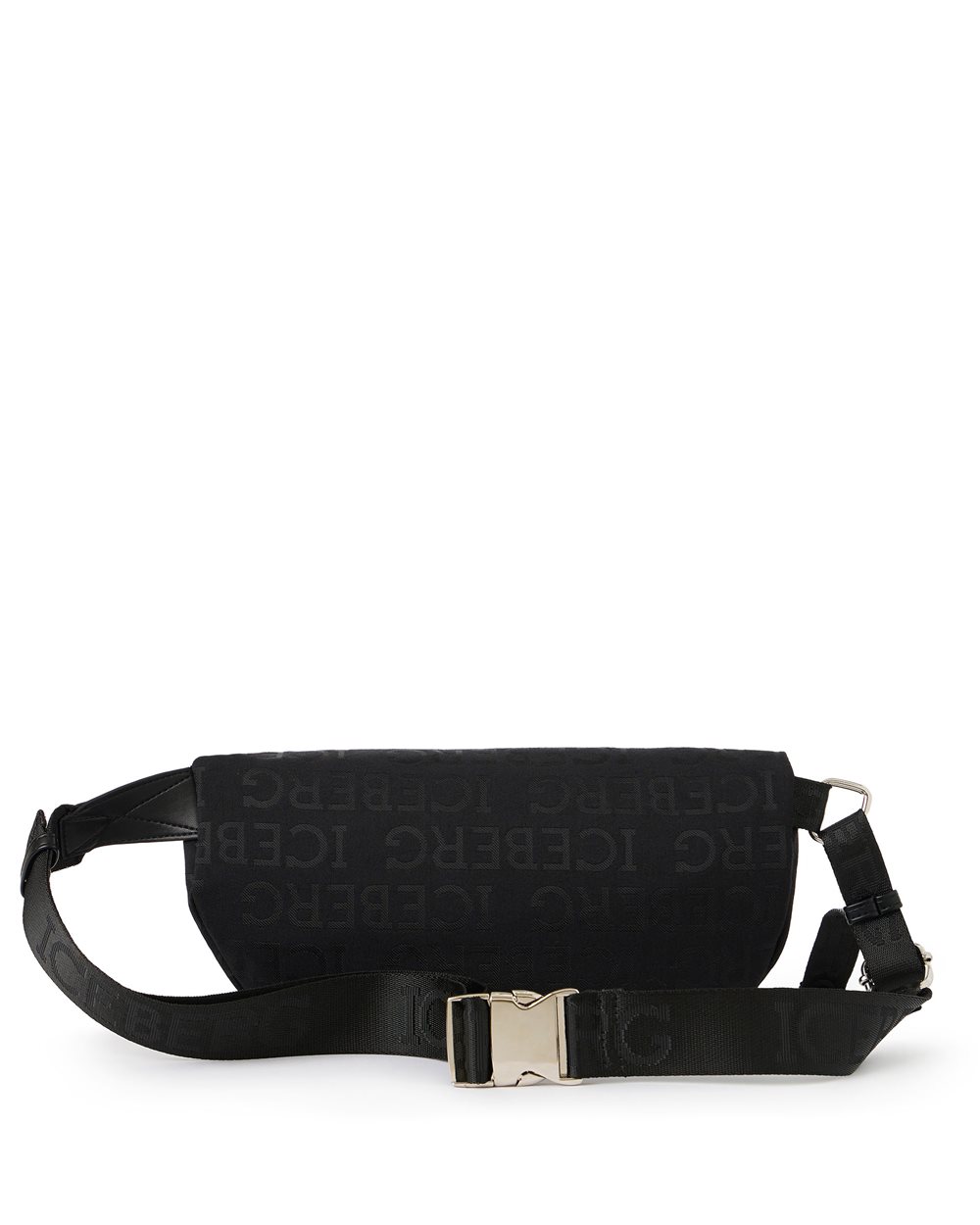 Black pouch in allover jacquard fabric with Iceberg logo - Iceberg - Official Website