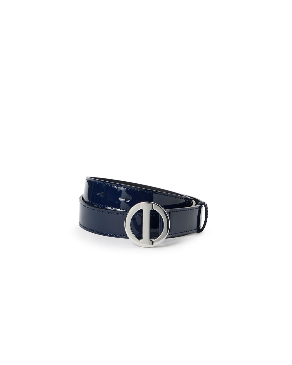 Cintura blu in pelle Faeda Piuma e fibbia con logo I - Iceberg - Official Website