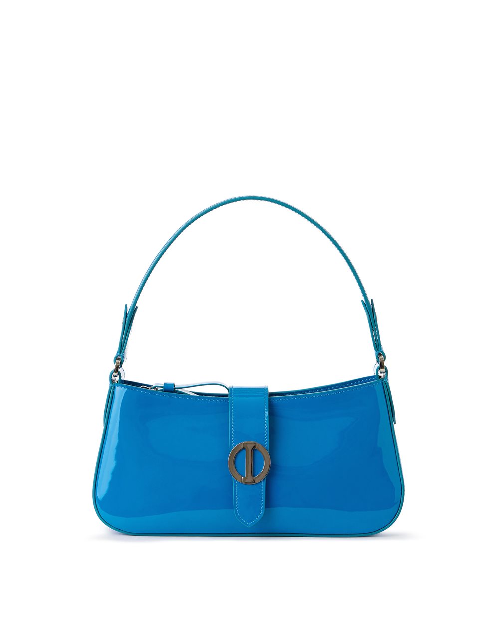 Cobalt Piuma patent leather top handle bag - Iceberg - Official Website