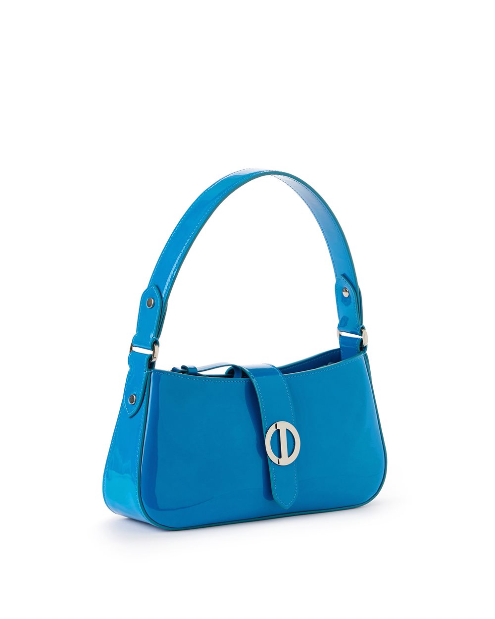 Cobalt Piuma patent leather top handle bag - Iceberg - Official Website