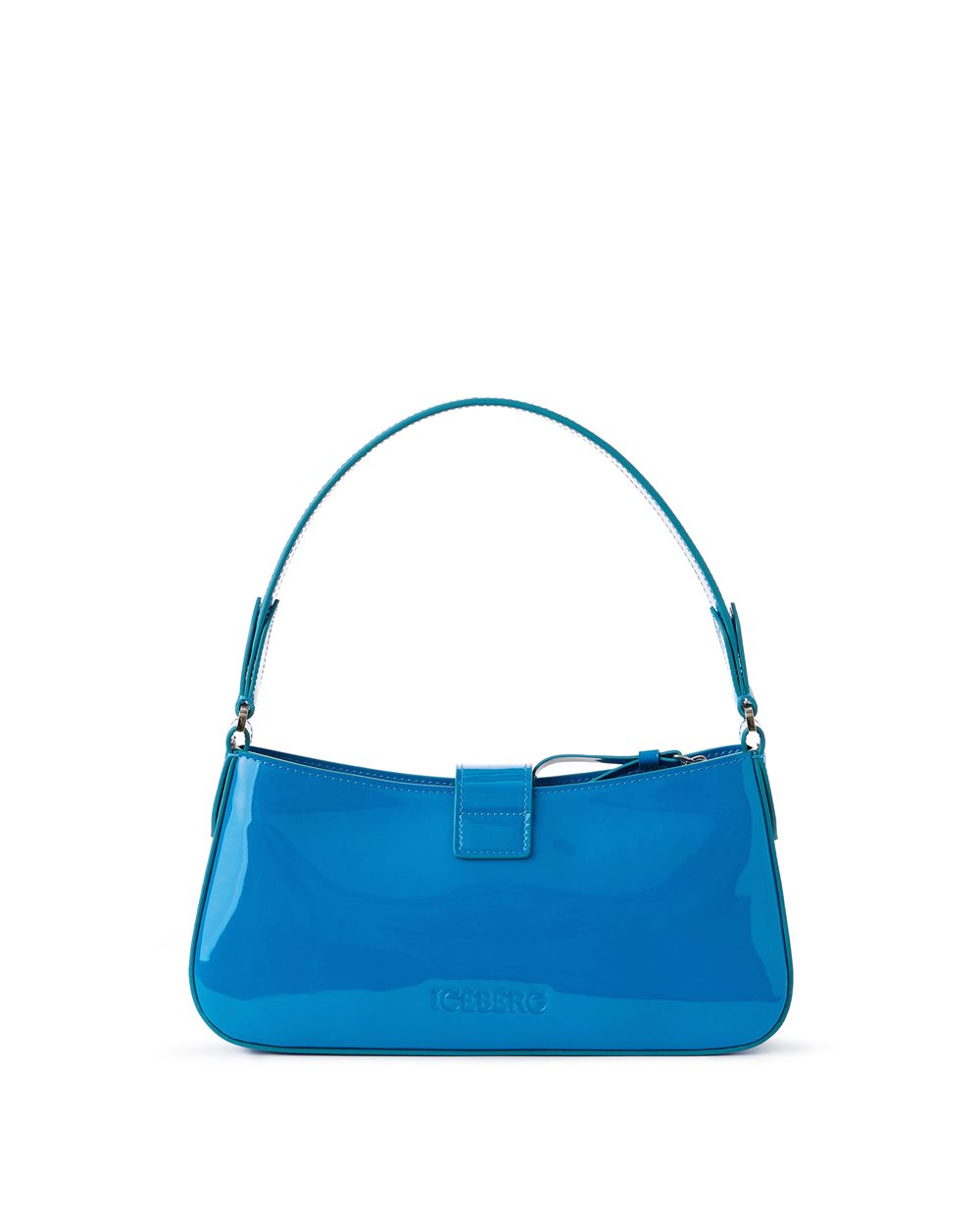 Cobalt Piuma patent leather top handle bag - Iceberg - Official Website