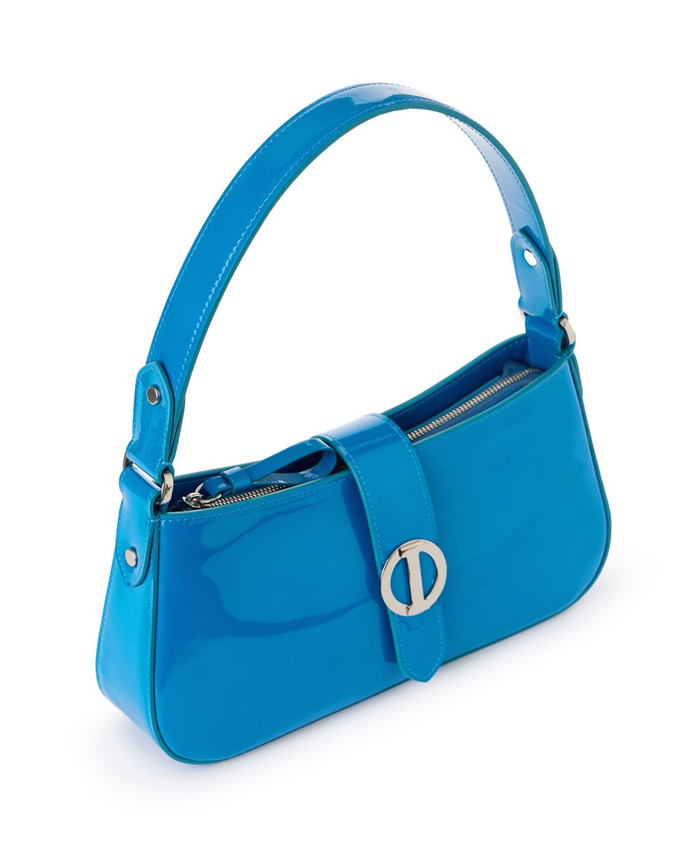 Cobalt Piuma patent leather top handle bag - Iceberg - Official Website