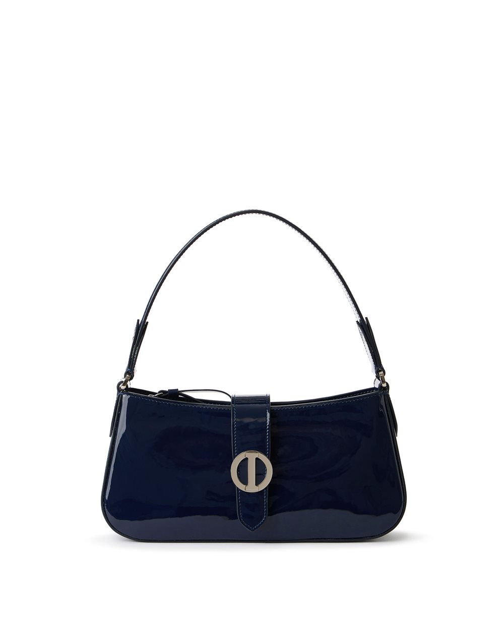 Blue Piuma patent leather top handle bag - Iceberg - Official Website