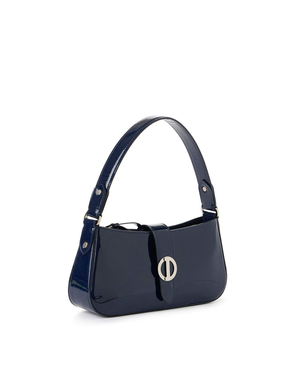 Blue Piuma patent leather top handle bag - Iceberg - Official Website