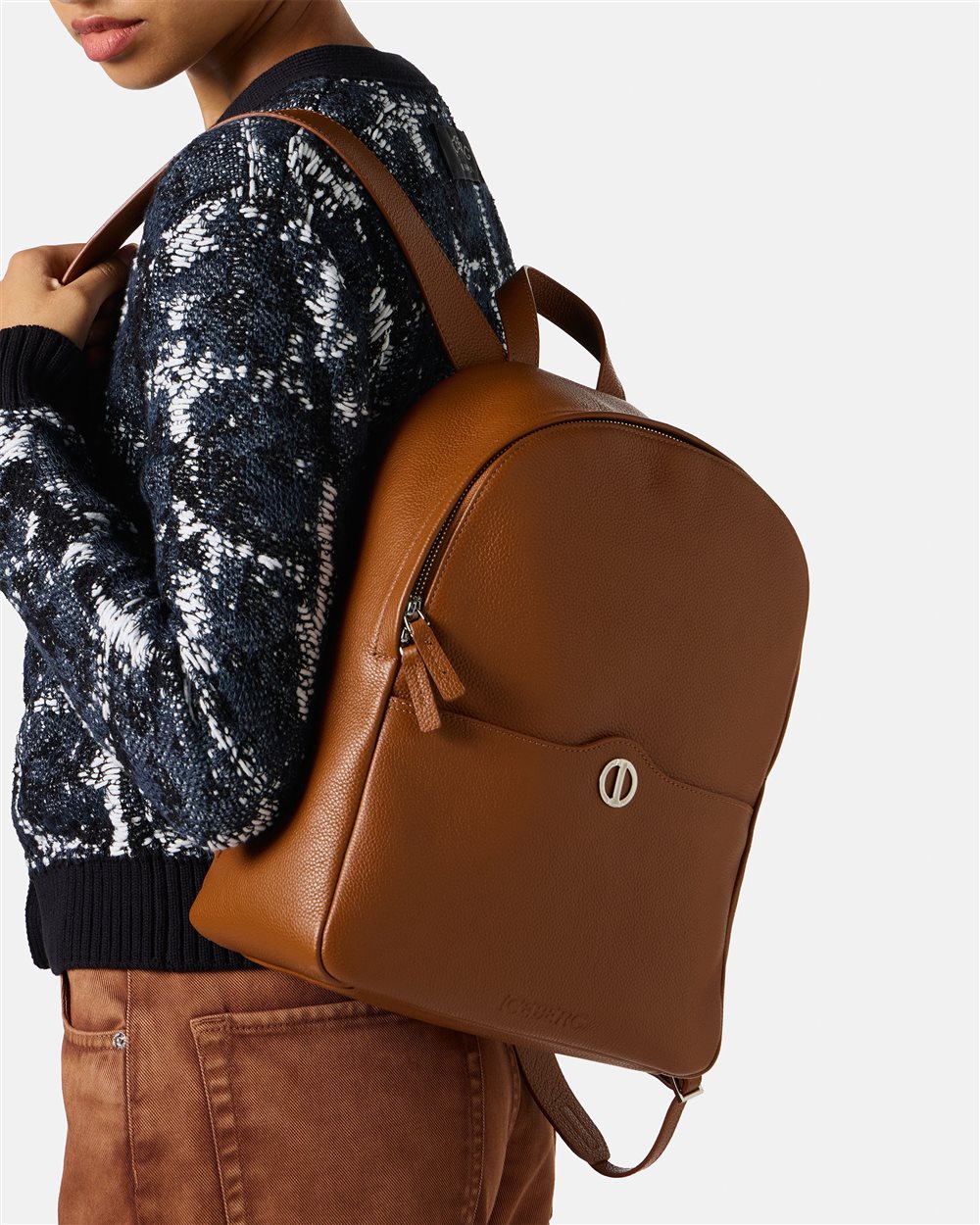 Willer leather backpack in coccio color - Iceberg - Official Website