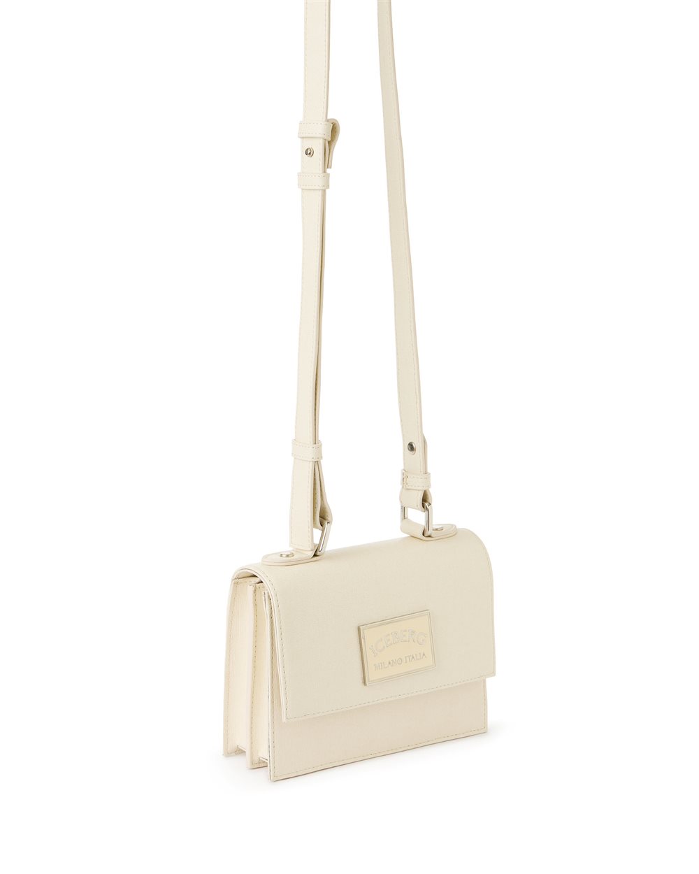 Mini top handle bag in powder-colored Saffiano leather - Iceberg - Official Website