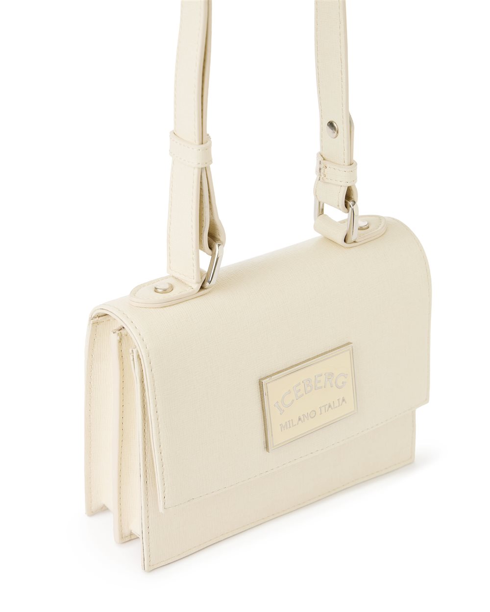 Mini top handle bag in powder-colored Saffiano leather - Iceberg - Official Website