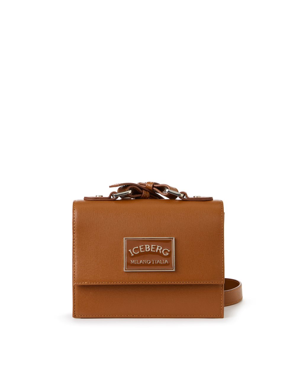 Mini top handle bag in coccio-colored Saffiano leather - Iceberg - Official Website