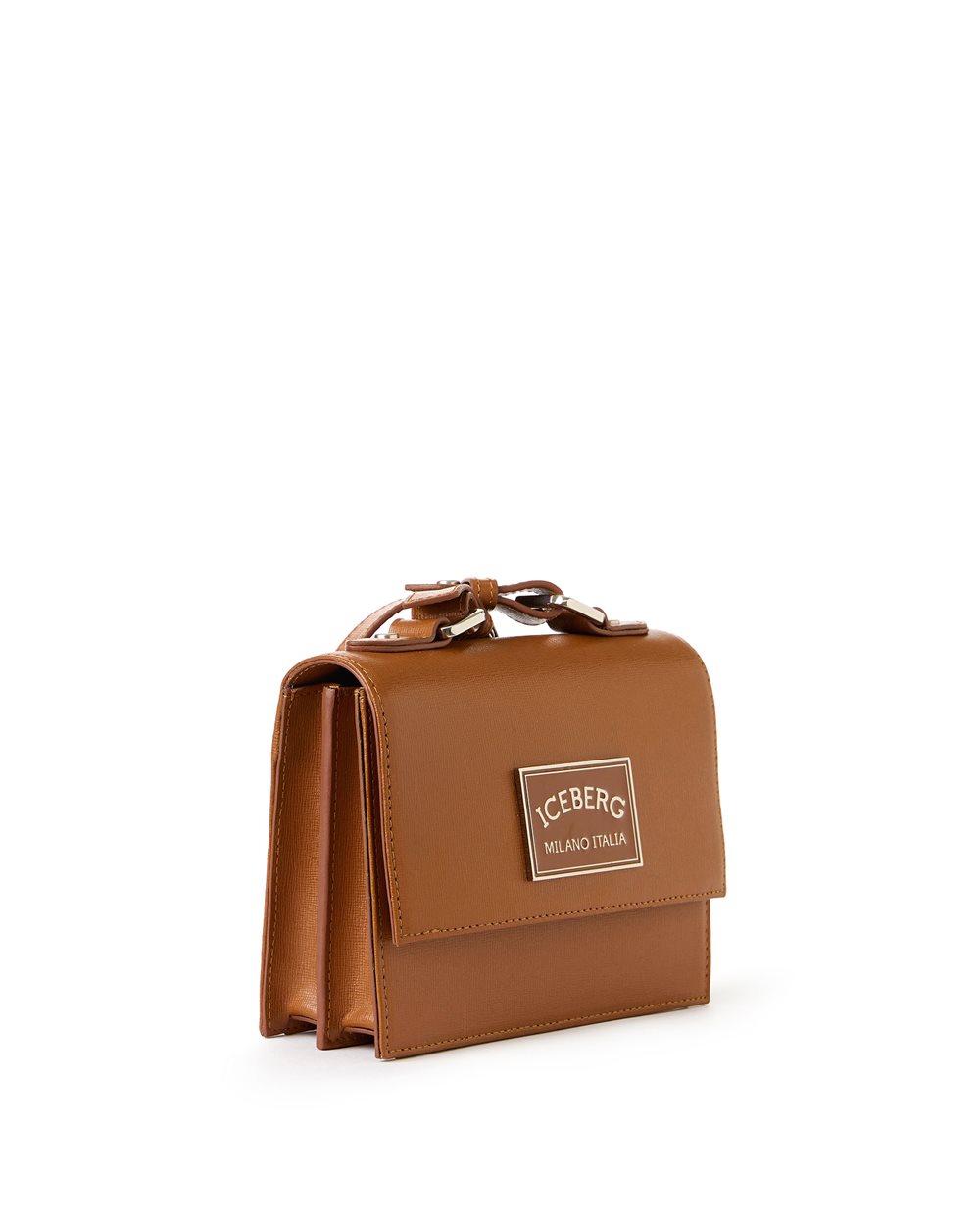 Mini top handle bag in coccio-colored Saffiano leather - Iceberg - Official Website
