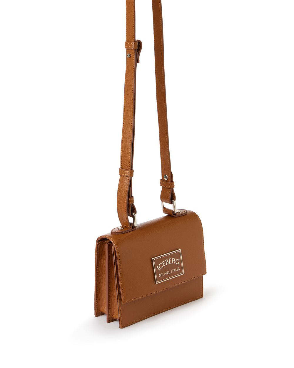 Mini top handle bag in coccio-colored Saffiano leather - Iceberg - Official Website