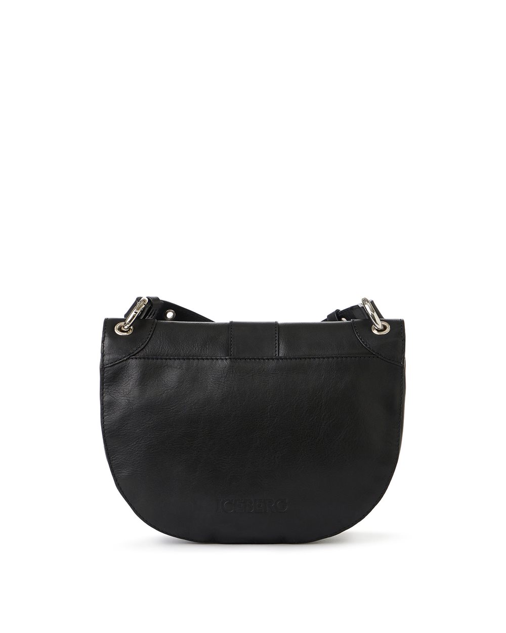 Black Lomar cowhide leather top handle bag - Iceberg - Official Website