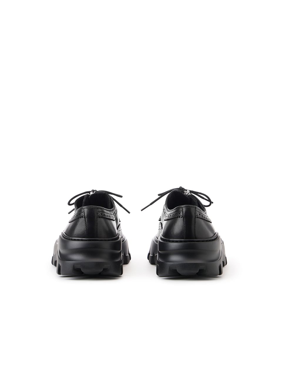 Black lace-up shoes with XL grooved sole in lightweight rubber - Iceberg - Official Website