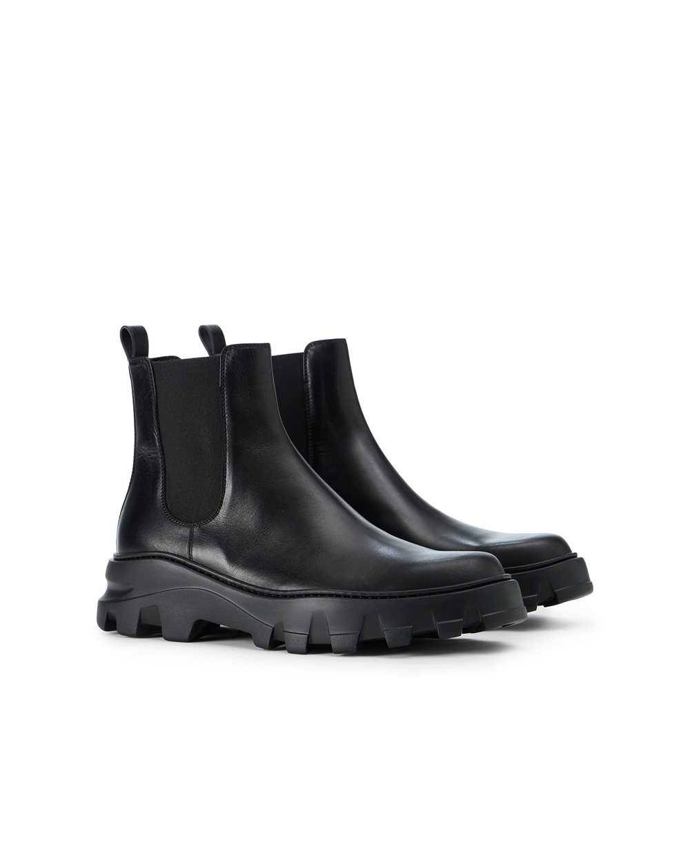 Black calfskin ankle boots with chunky sole by Iceberg - Iceberg - Official Website