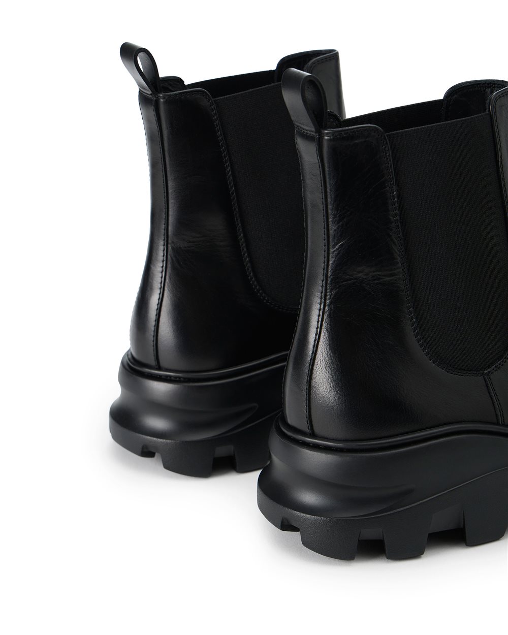 Black calfskin ankle boots with chunky sole by Iceberg - Iceberg - Official Website