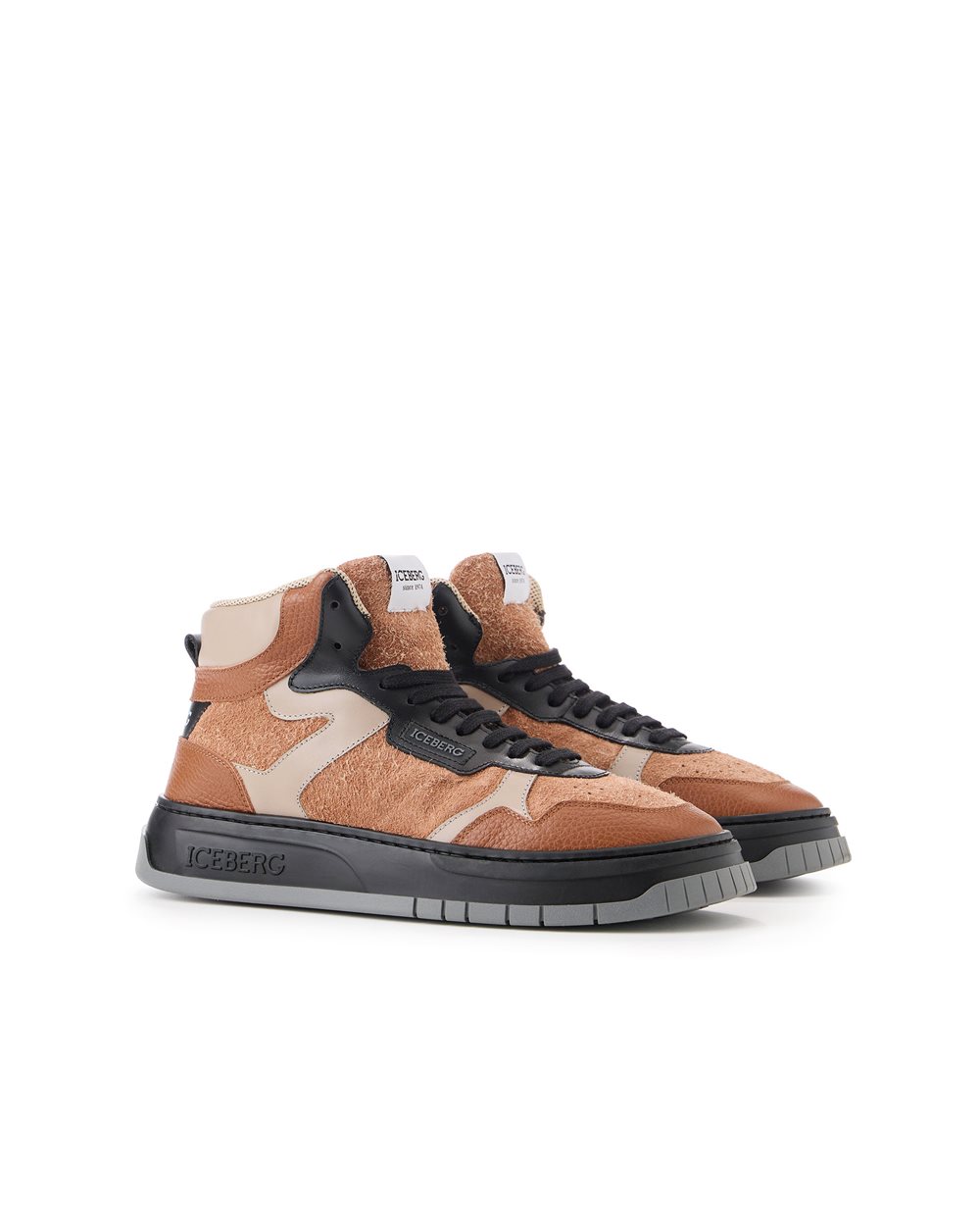 Clock V2 Multicolor High-Top Sneakers - Iceberg - Official Website