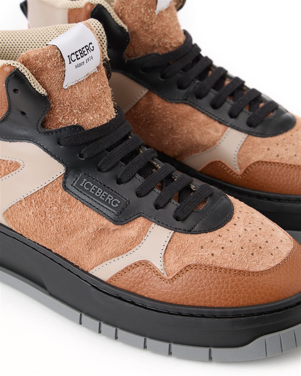 Clock V2 Multicolor High-Top Sneakers - Iceberg - Official Website