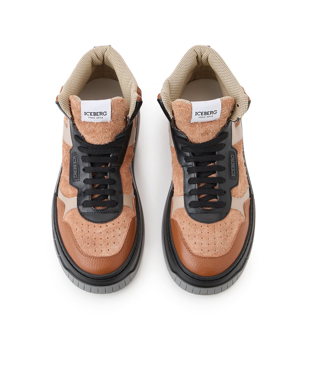 Clock V2 Multicolor High-Top Sneakers - Iceberg - Official Website