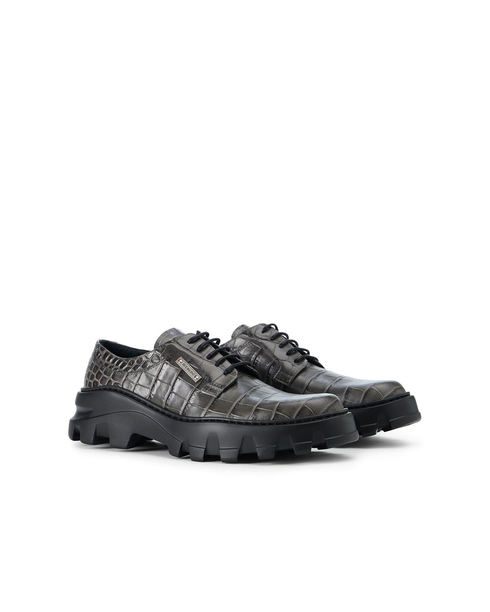 Iceberg gray calfskin lace-up shoes with chunky sole - Iceberg - Official Website