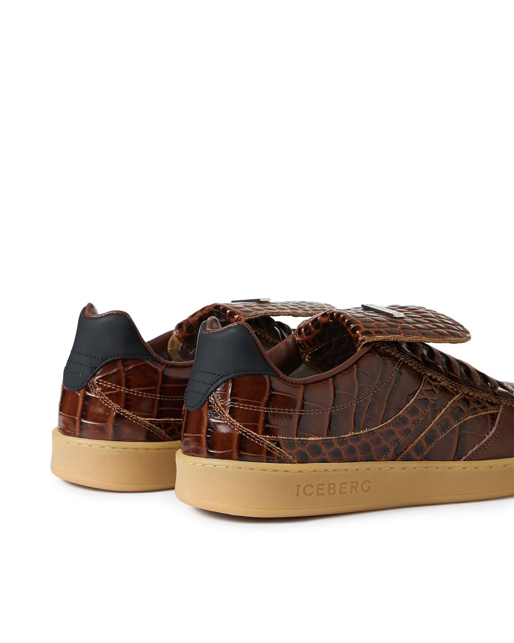 California sneakers in earth-colored leather - Iceberg - Official Website