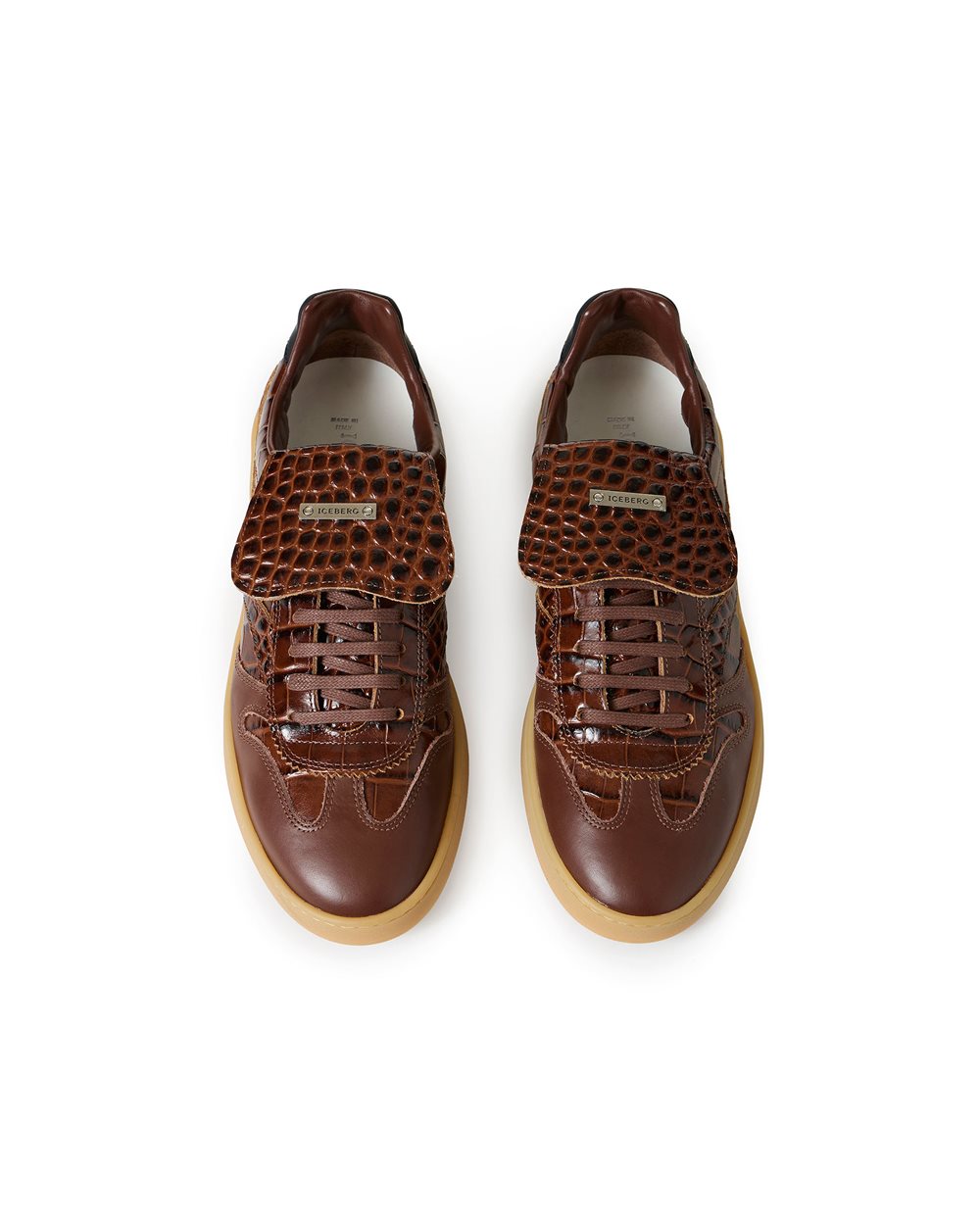 California sneakers in earth-colored leather - Iceberg - Official Website