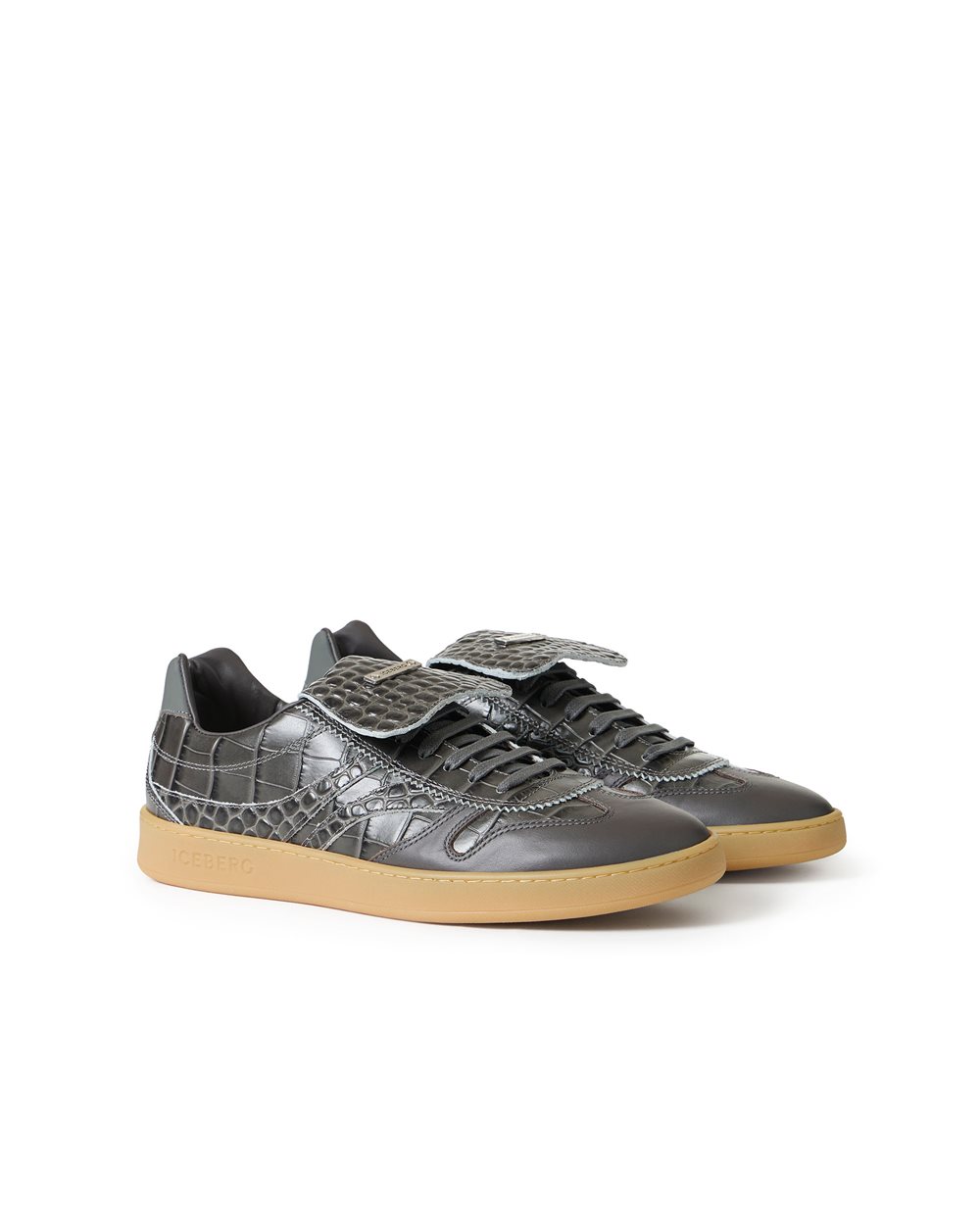 Gray Leather "California" Sneaker - Iceberg - Official Website