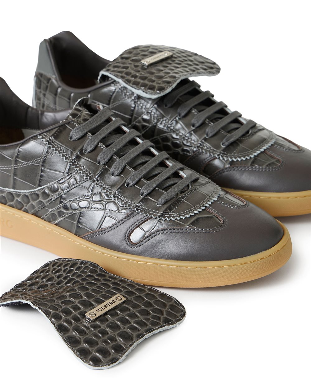 Gray Leather "California" Sneaker - Iceberg - Official Website