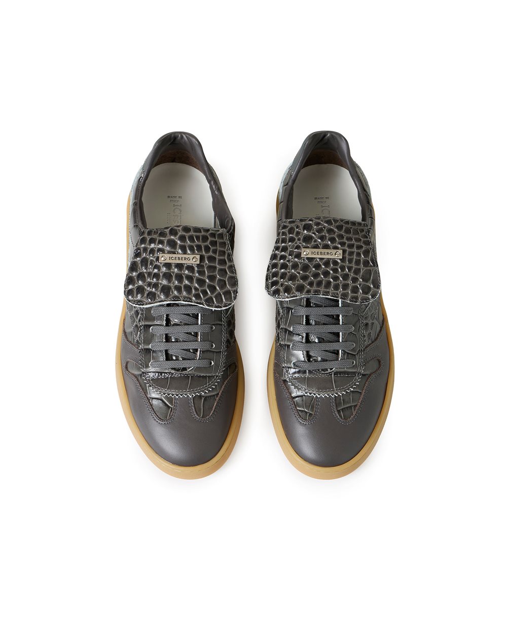 Gray Leather "California" Sneaker - Iceberg - Official Website