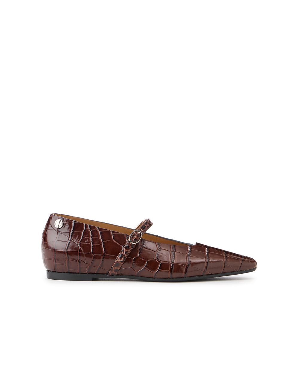 Brown Crocodile-Embossed Pointed-Toe Pumps - Iceberg - Official Website