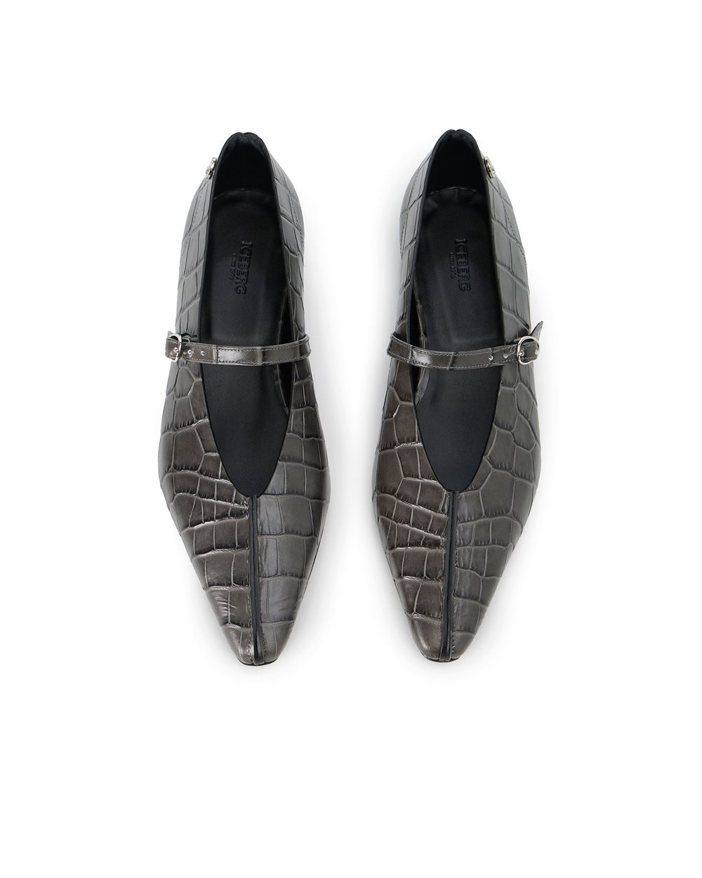Black Iceberg Ballet Flat with Instep Strap - Iceberg - Official Website