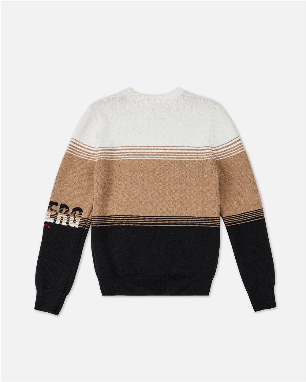 Vanilla, beige, and black tricolor striped sweater with Iceberg logo - Iceberg - Official Website