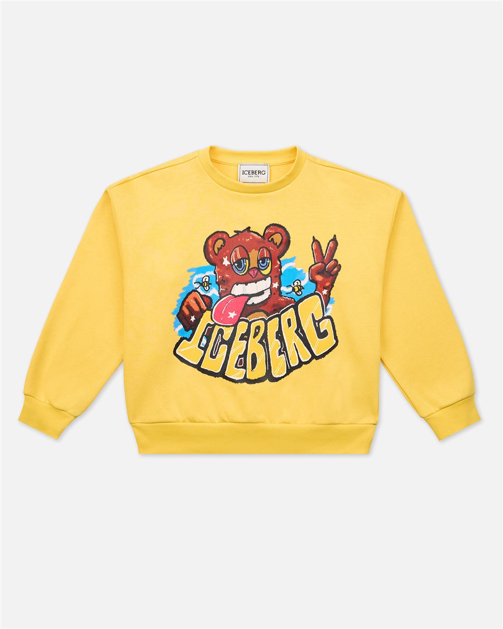 Yellow sweatshirt with logo and cartoon - Iceberg - Official Website