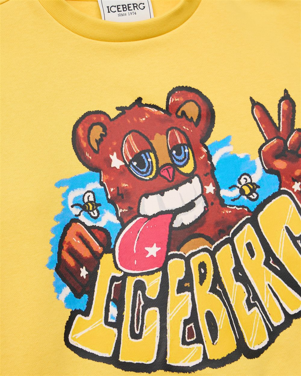 Yellow sweatshirt with logo and cartoon - Iceberg - Official Website