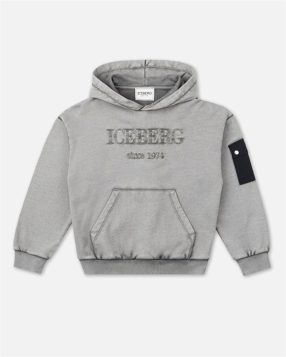 Charcoal gray sweatshirt with tone-on-tone logo - Iceberg - Official Website