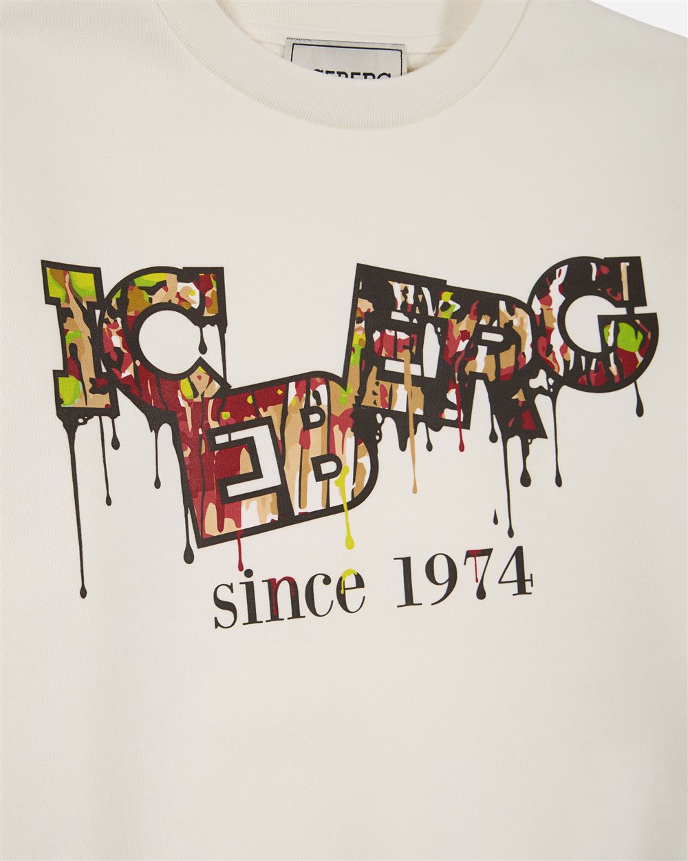 Iceberg Vanilla Crewneck Sweatshirt with Pop Logo - Iceberg - Official Website