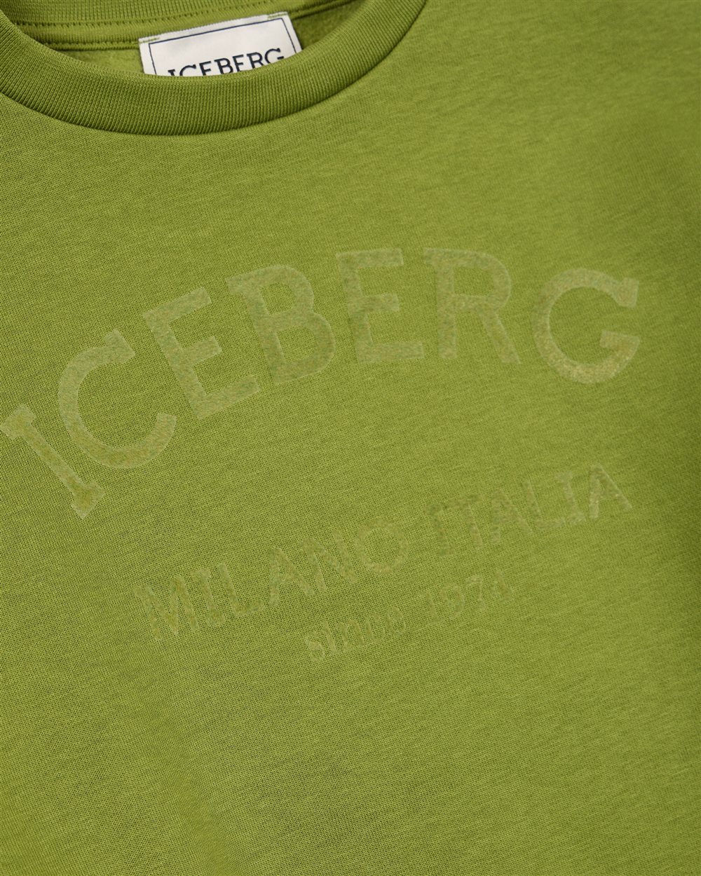 Crewneck military sweatshirt with tone-on-tone logo - Iceberg - Official Website