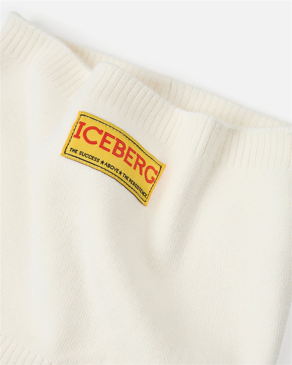 Vanilla wool headband with Iceberg logo on yellow tag - Iceberg - Official Website