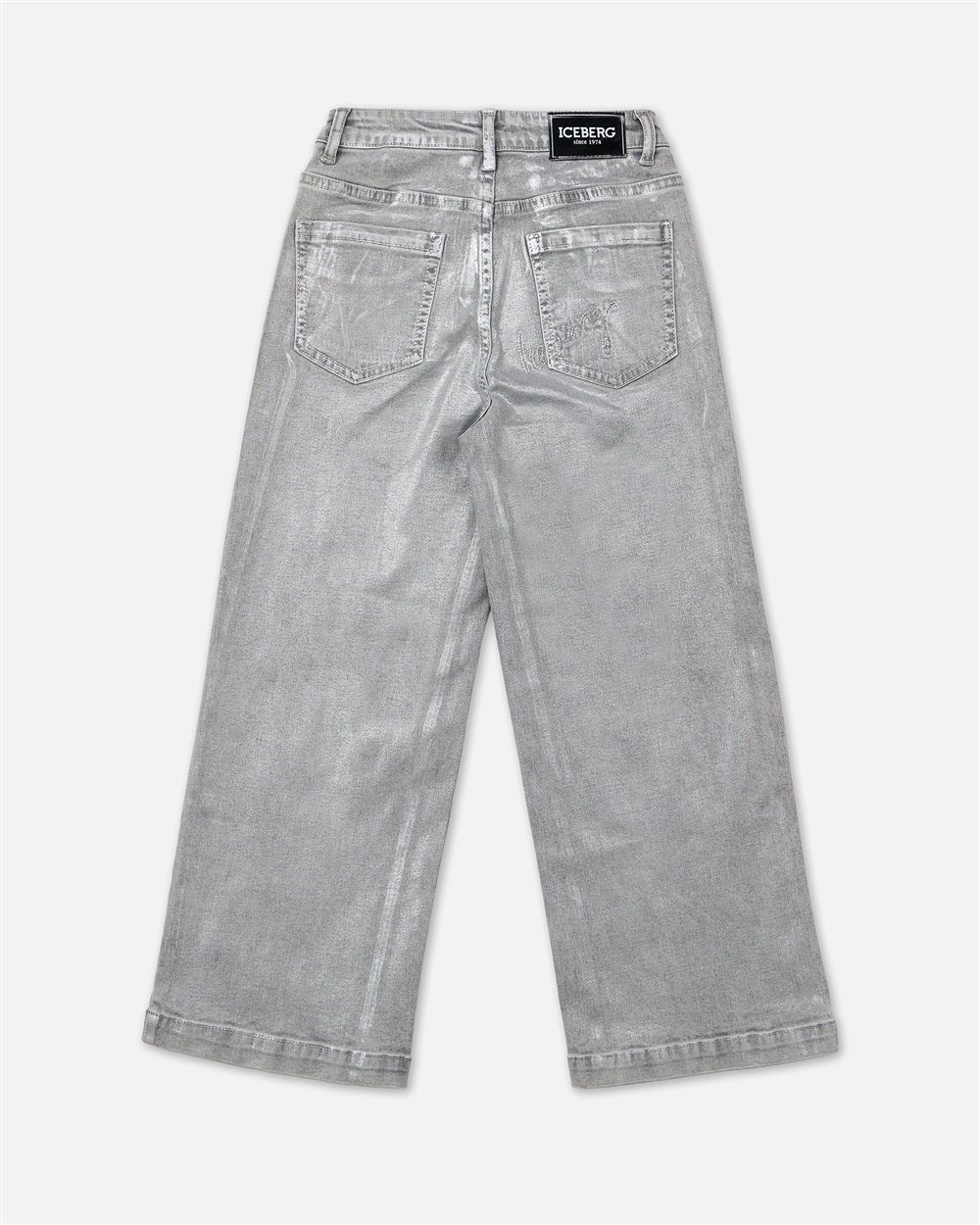 Jeans 5 tasche a gamba larga grigio chiaro - Iceberg - Official Website