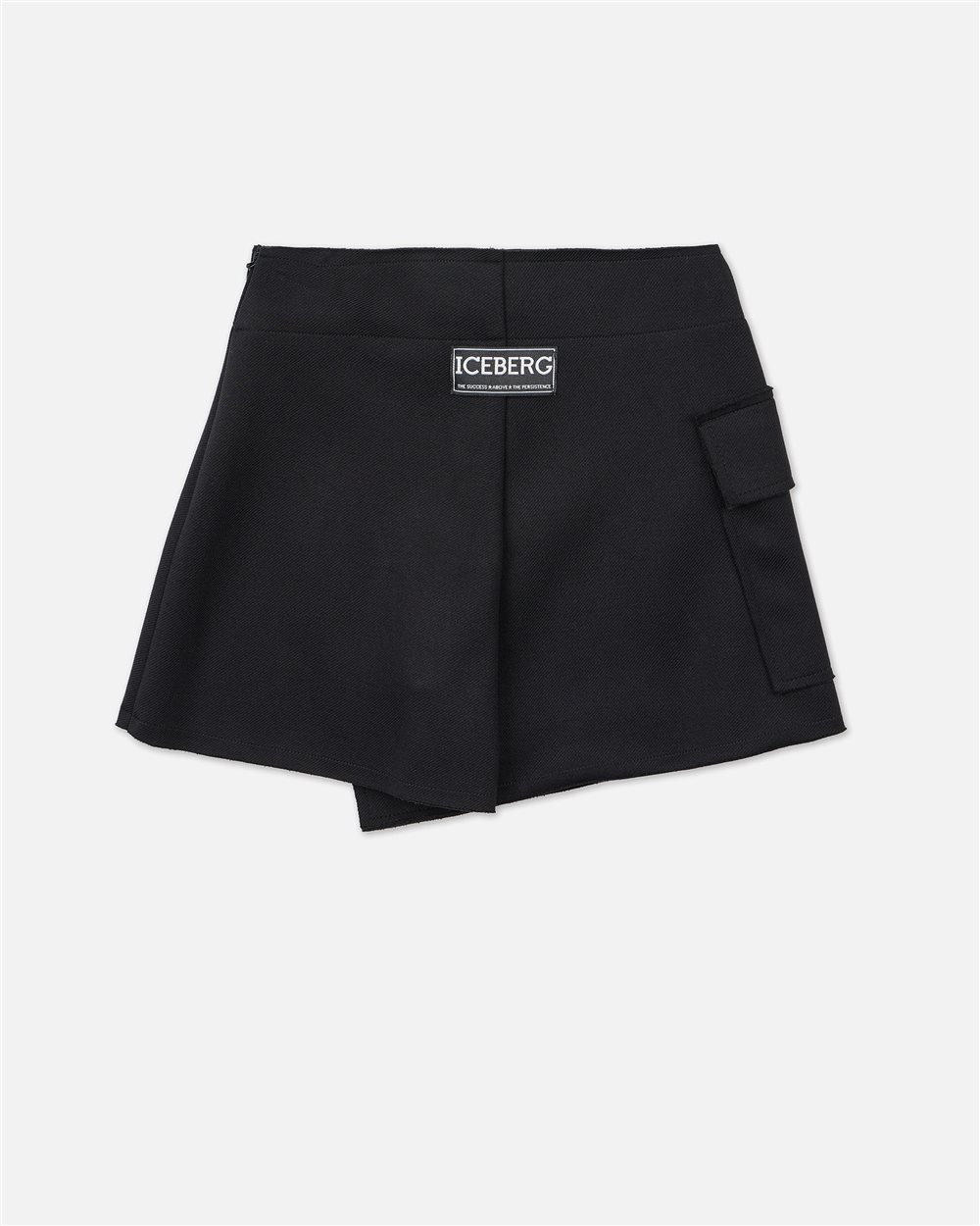 Black wrap-around miniskirt with cargo-style side pocket - Iceberg - Official Website