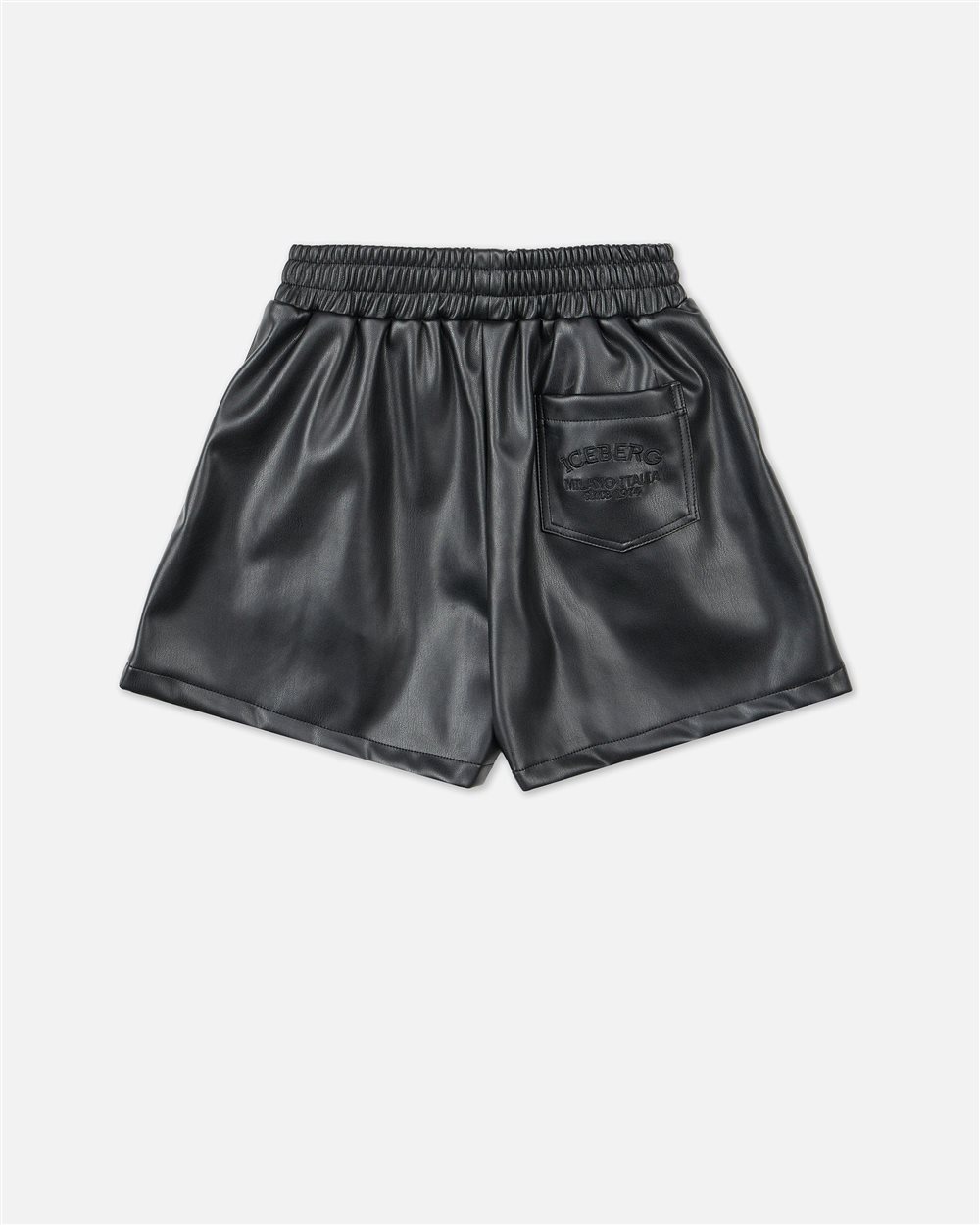 Black boxer shorts in shiny fabric - Iceberg - Official Website