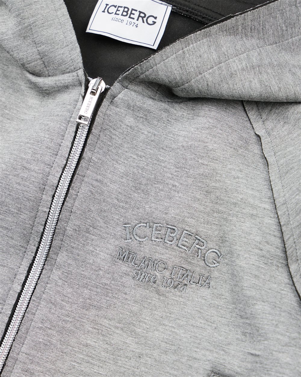 Dark melange gray zip-up hoodie - Iceberg - Official Website