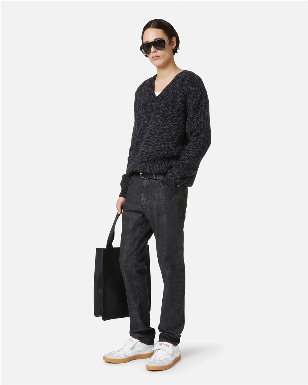 Slim fit 5-pocket jeans: intense black, bold style - Iceberg - Official Website