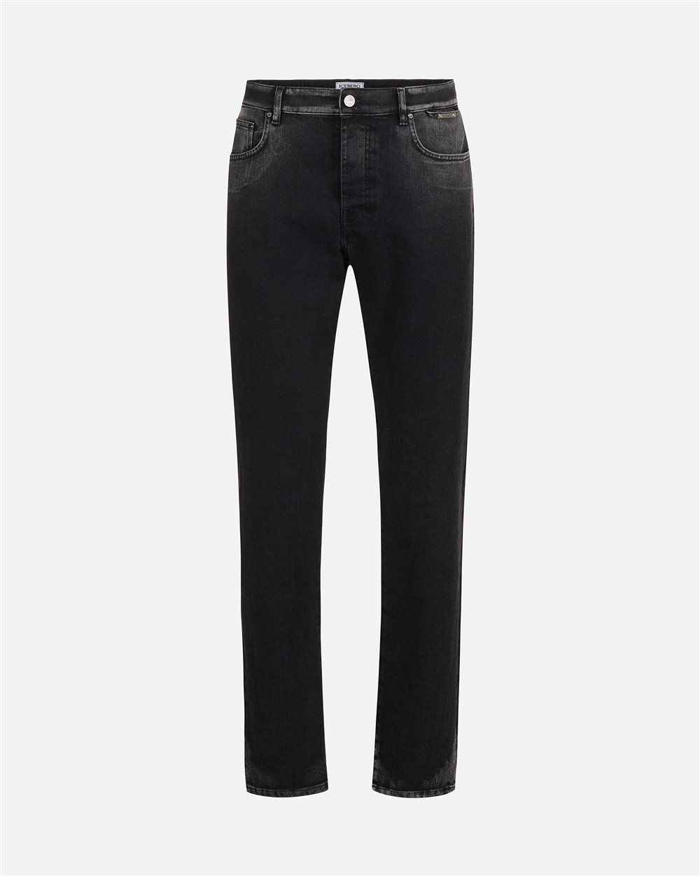 Regular fit 5-pocket jeans: lived-in black, urban spirit - Iceberg - Official Website