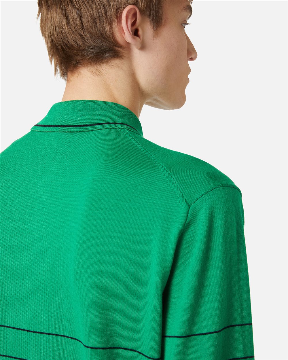 Multicolored polo in extra-fine merino with personalized embroidery - Iceberg - Official Website