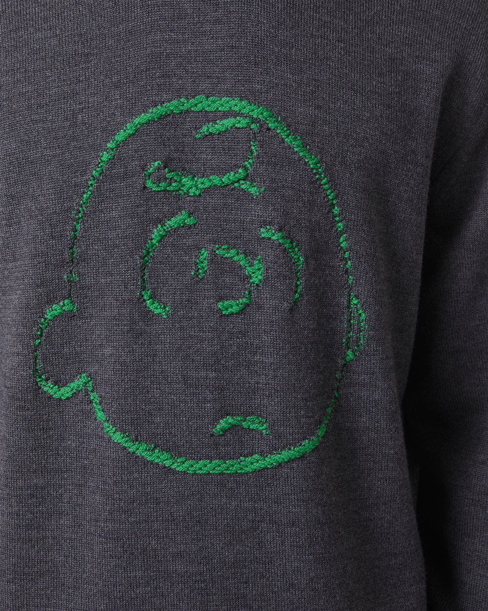 Crewneck sweater new regular fit in merino wool extrafine anthracite melange - Iceberg - Official Website