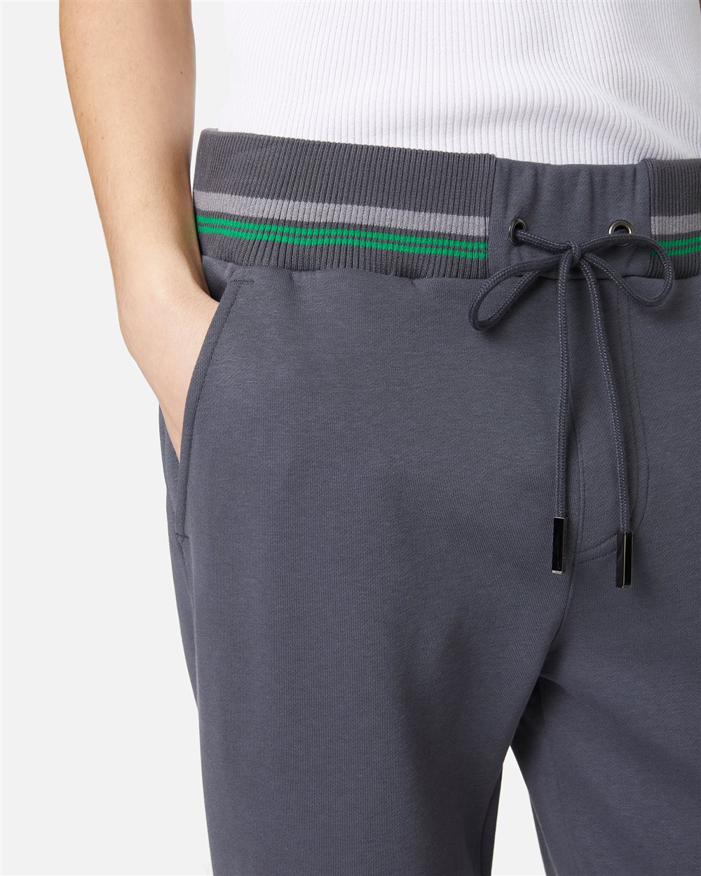 Dark grey sustainable fleece joggers with embossed Iceberg logo - Iceberg - Official Website