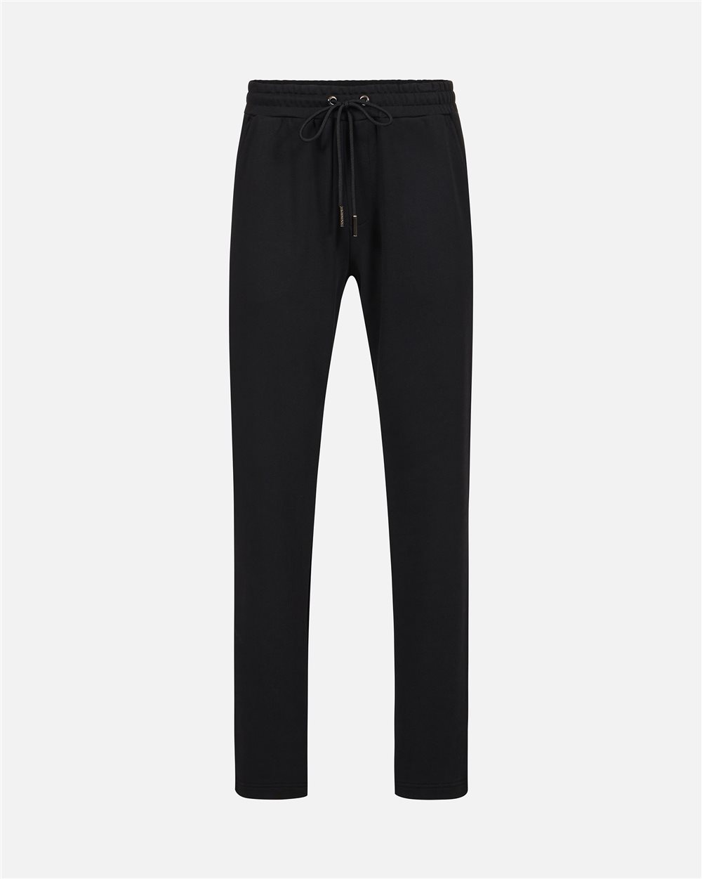 Straight leg fit trousers in black cotton fleece with "Dont Overthink This" print - Iceberg - Official Website