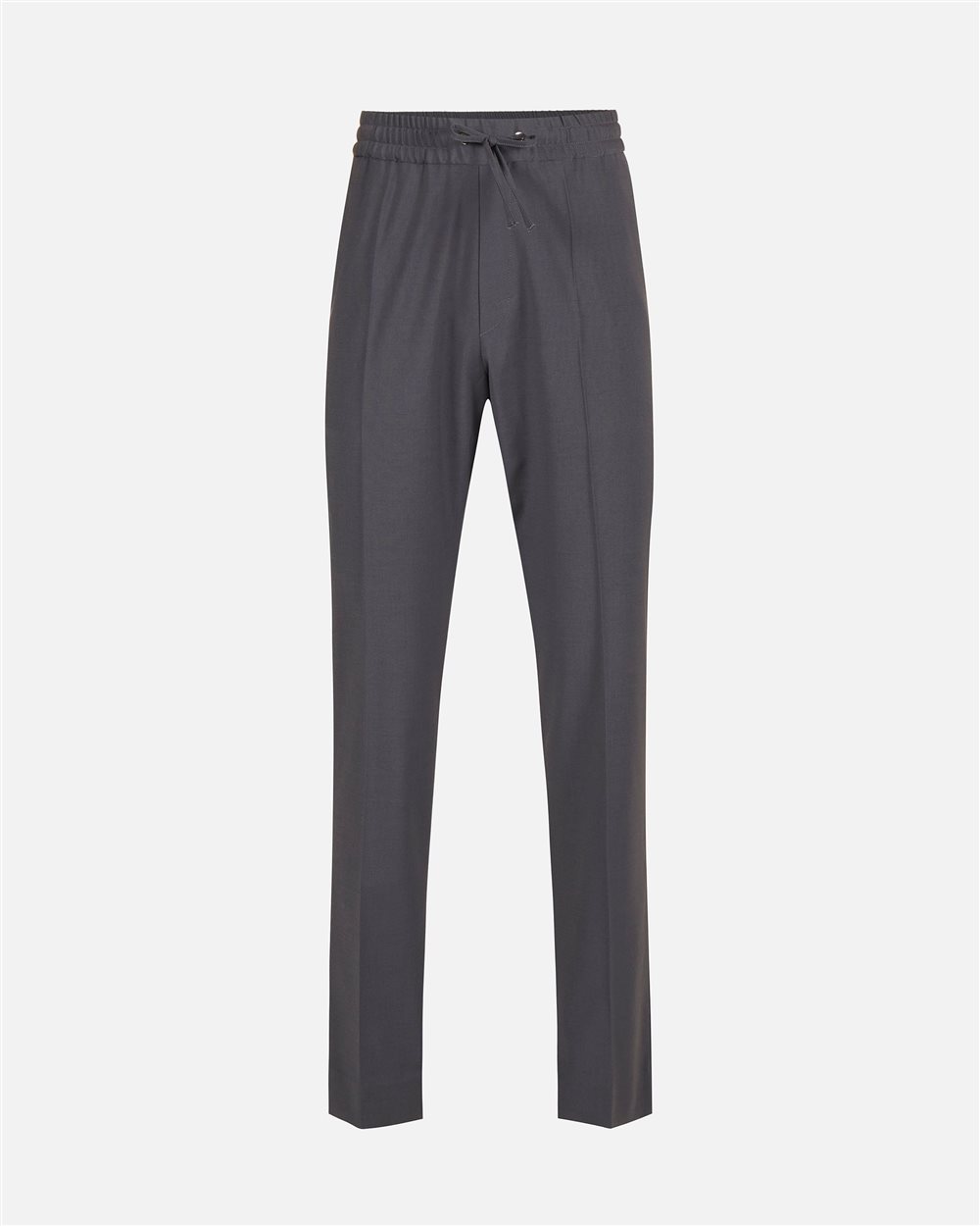 Dark grey cool wool fabric trousers with elastic waist - Iceberg - Official Website