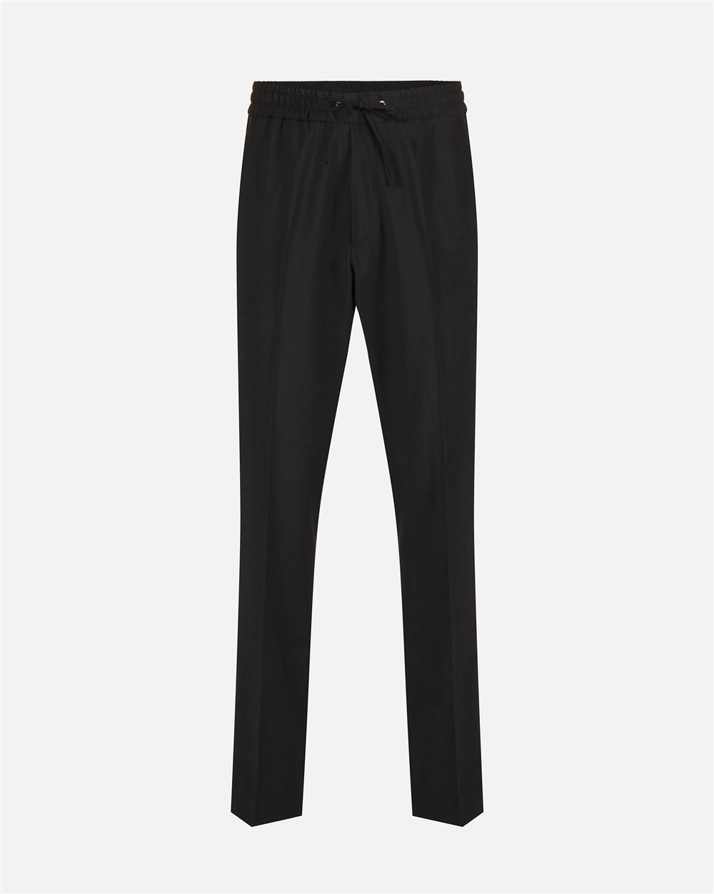 Black cool wool fabric trousers with elastic waist - Iceberg - Official Website