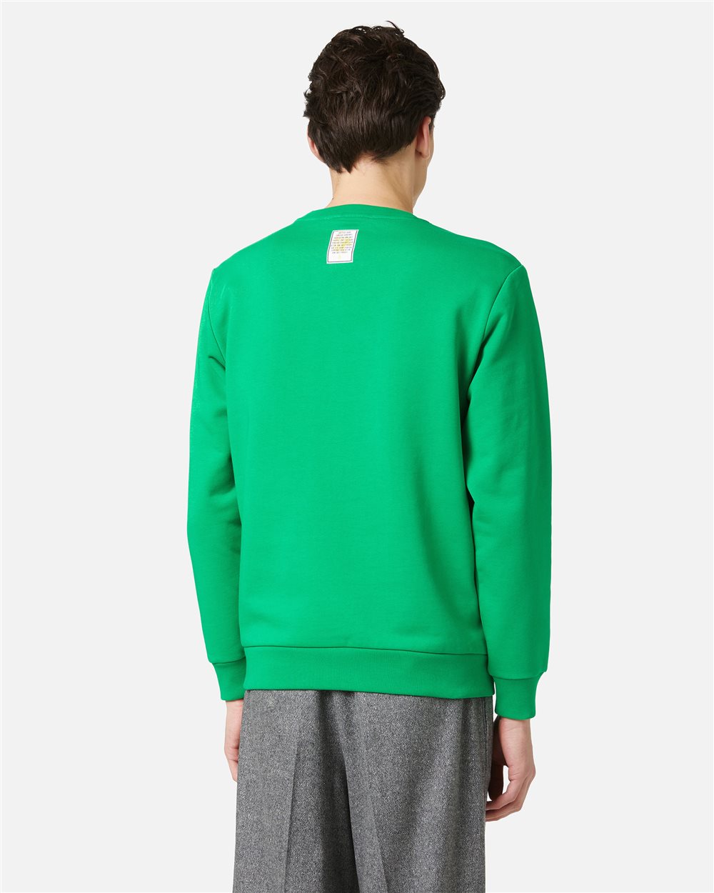 Slim fit crewneck sweatshirt in lettuce green with SpongeBob prints and embroidery - Iceberg - Official Website